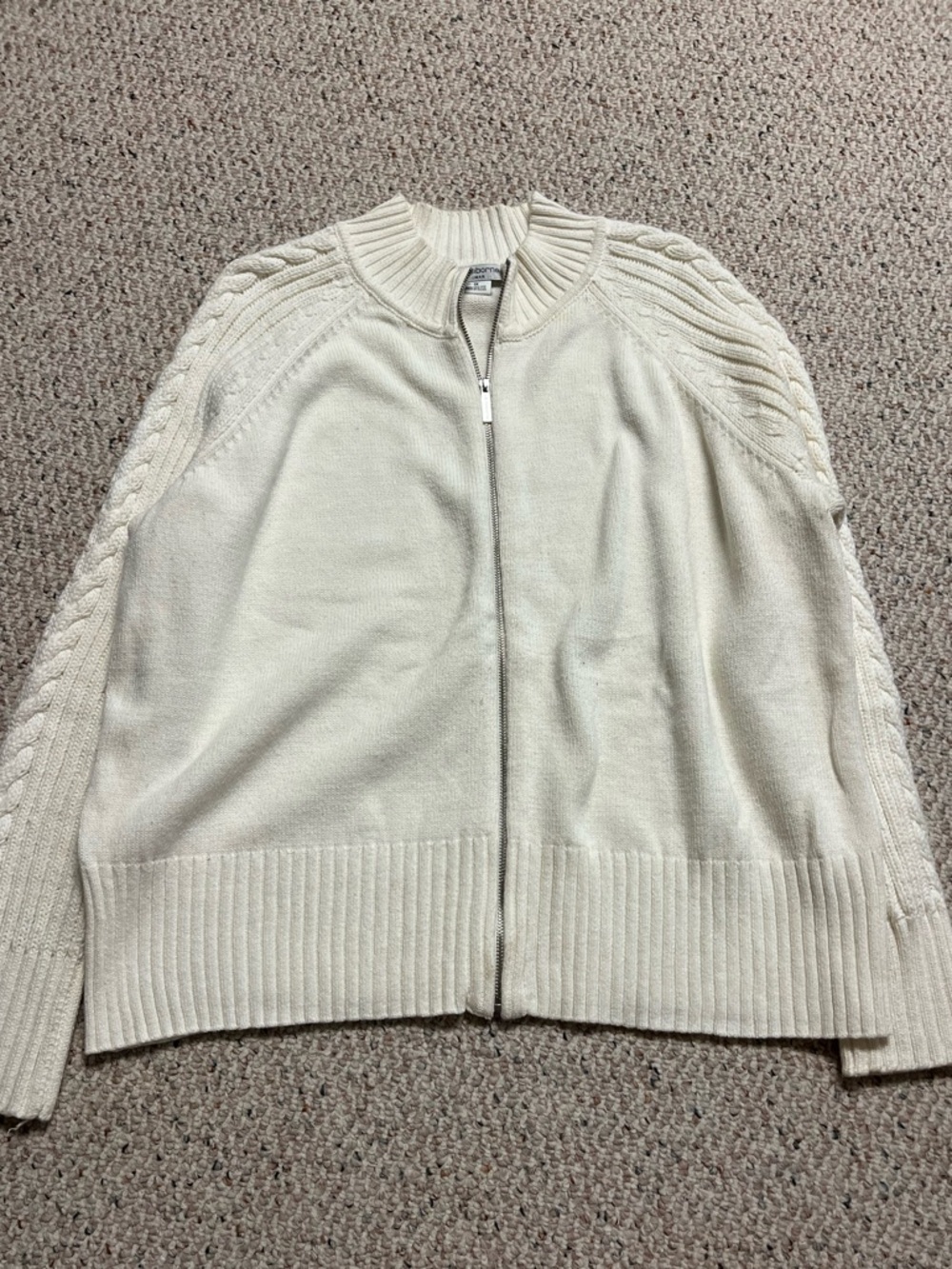 Liz Claiborne Ivory zip-up cardigan Sweater